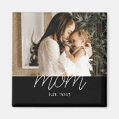 Mom Established Photo Gift Magnet (Devant)