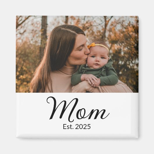 Mom Established Photo Gift Magnet (Devant)