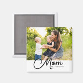 Mom Established Photo Gift Magnet Magneet (Voorkant / Achterkant)