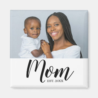 Mom Established Photo Gift Magnet Magneet
