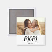 Mom Established Photo Gift Magnet Magneet (Voorkant / Achterkant)