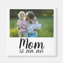 Mom Established Photo Gift Magnet