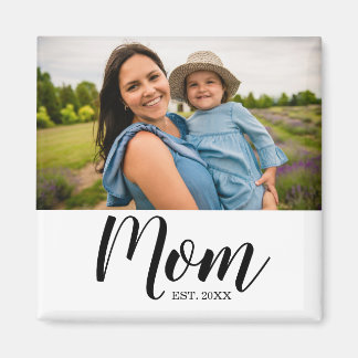 Mom Established Photo Gift Magnet Magneet