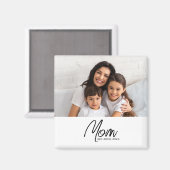 Mom Established Photo Gift Magnet Magneet (Voorkant / Achterkant)
