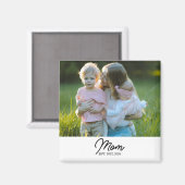 Mom Established Photo Gift Magnet Magneet (Voorkant / Achterkant)