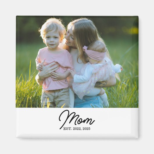 Mom Established Photo Gift Magnet Magneet (Voorkant)