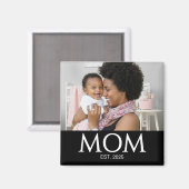 Mom Established Photo Gift Magnet Magneet (Voorkant / Achterkant)