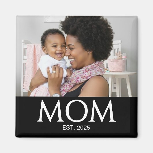 Mom Established Photo Gift Magnet Magneet (Voorkant)