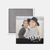 Mom Established Photo Mother's Day Gift Magneet (Voorkant / Achterkant)