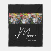 Mom Established Script 3 Photo Black Fleece Deken (Voorkant)