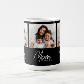 Mom Established Script Black 3 Photo Coffee Mug (Centre)
