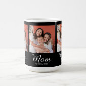 Mom Established Script Black 3 Photo Coffee Mug Koffiemok (Center)