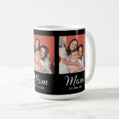 Mom Established Script Black 3 Photo Coffee Mug Koffiemok (Voorkant rechts)