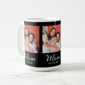 Mom Established Script Black 3 Photo Coffee Mug Koffiemok (Voorkant links)
