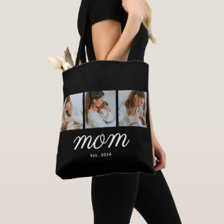 Mom Established Script Black 3 Photo Draagtas