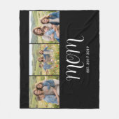 Mom Established Script Black 3 Photo Fleece Deken (Voorkant)