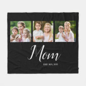 Mom Established Script Black 3 Photo  Fleece Deken (Voorkant (Horizontaal))