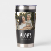 Mom Established Script Black 3 Photo Geïsoleerde Drinkbeker (Links)