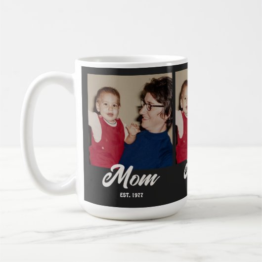 Mom Established Script Black 3 Photo Koffiemok (Links)
