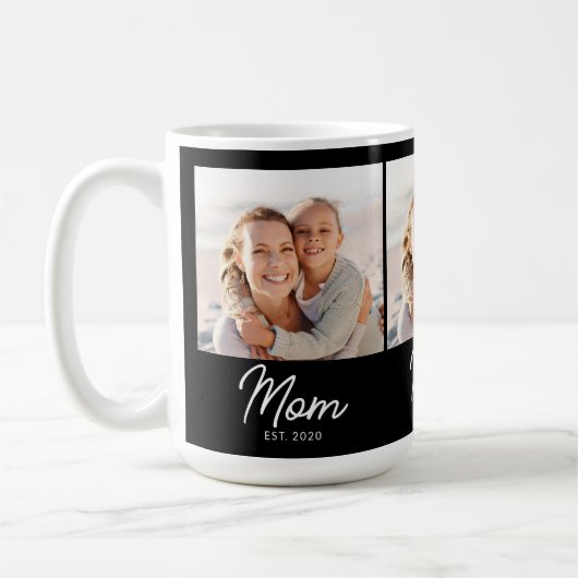 Mom Established Script Black 3 Photo Koffiemok (Links)