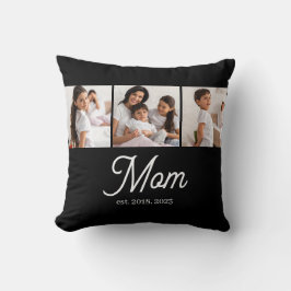 Mom Established Script Black 3 Photo Kussen