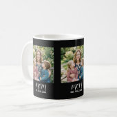 Mom Established Script Black 3 Photo Mug (Devant gauche)