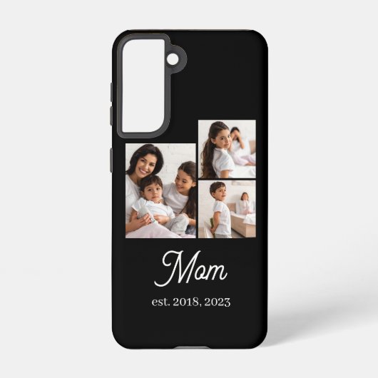 Mom Established Script Black 3 Photo Samsung Galaxy Hoesje (Achterkant)