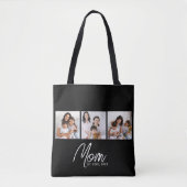 Mom Established Script Black 3 Photo Tote Bag (Devant)