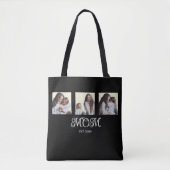 Mom Established Script Black 3 Photo Tote Bag (Devant)