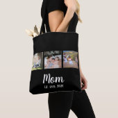 Mom Established Script Black 3 Photo Tote Bag (De près)