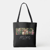 Mom Established Script Black 3 Photo Tote Bag (Dos)