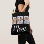 Mom Established Script Black 3 Photo Tote Bag (De près)