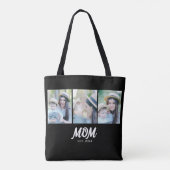 Mom Established Script Black 3 Photo Tote Bag (Dos)