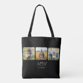 Mom Established Script Black  3 Photo  Tote Bag (Dos)