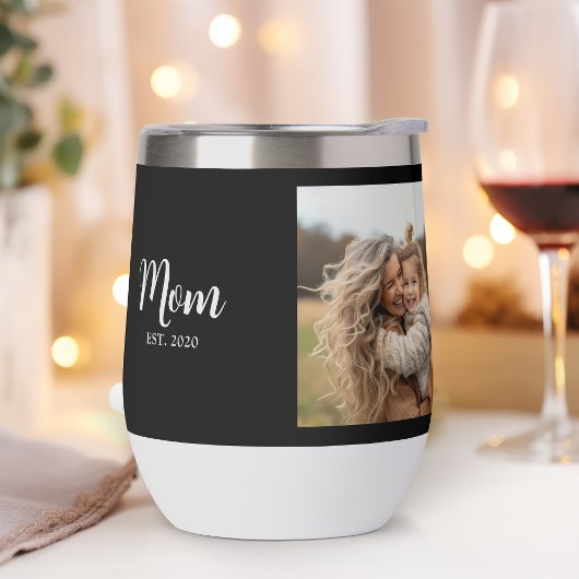 Mom Established Script Black and White Photo