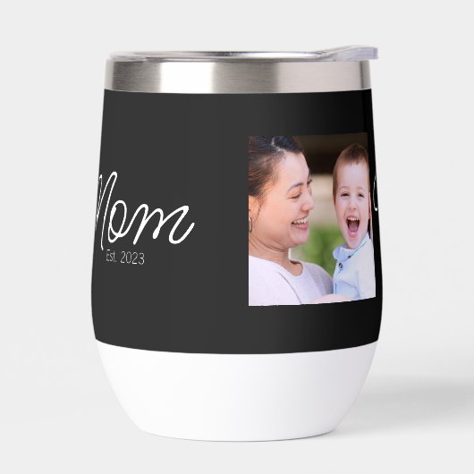 Mom Established Script Black Photo (Gauche)