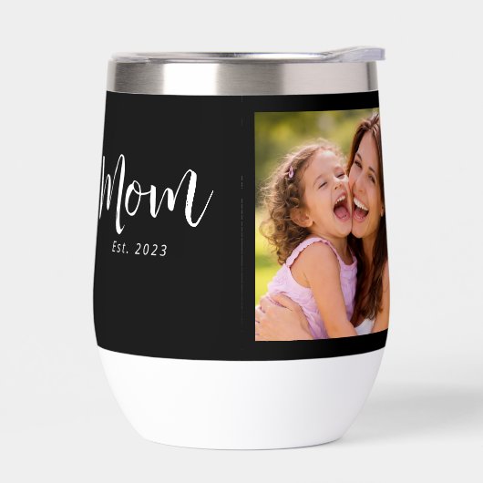 Mom Established Script Black Photo (Gauche)