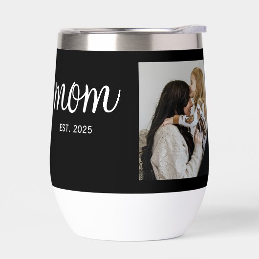 Mom Established Script Black Photo (Gauche)