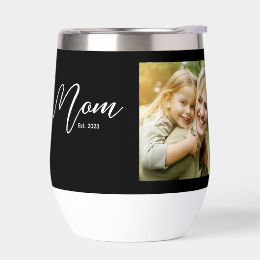 Mom Established Script Black Photo (Gauche)