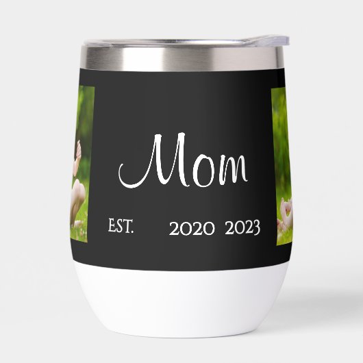 Mom Established Script Black Photo (Gauche)