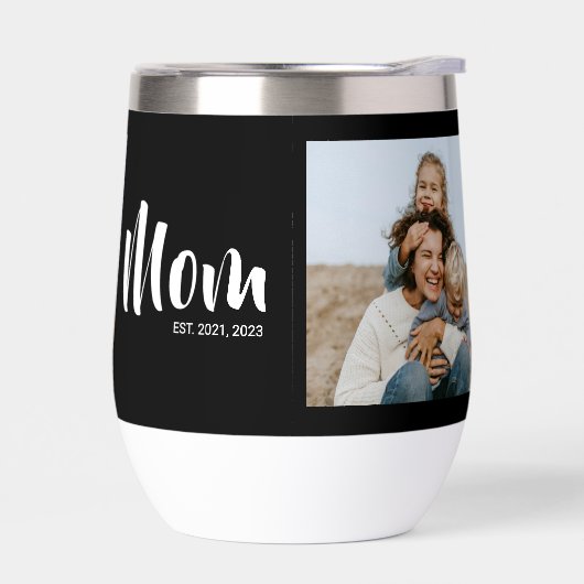 Mom Established Script Black Photo (Gauche)