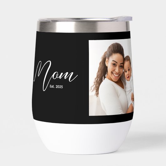 Mom Established Script Black Photo (Gauche)