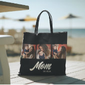 Mom Established Script Black Photo Draagtas