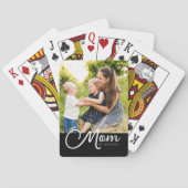 Mom Established Script Black Photo  Pokerkaarten (Achterkant)