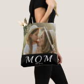 Mom Established Script Black Photo  Tote Bag (De près)