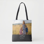 Mom Established Script Black Photo Tote Bag (Devant)