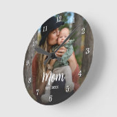 Mom Established Script Typography Photo Year Est Ronde Klok (Hoek)