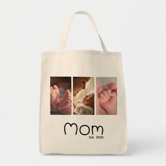 Mom Established Script White 3 photo Tote Bag (Devant)