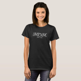 Mom Established White Modern Minimal Script T-shirt