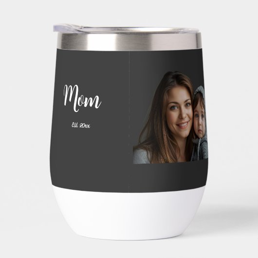 Mom Established Year Black Modern Script (Droite)